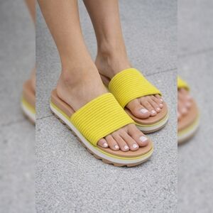 Sorel Yellow Slide Sandals